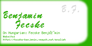 benjamin fecske business card